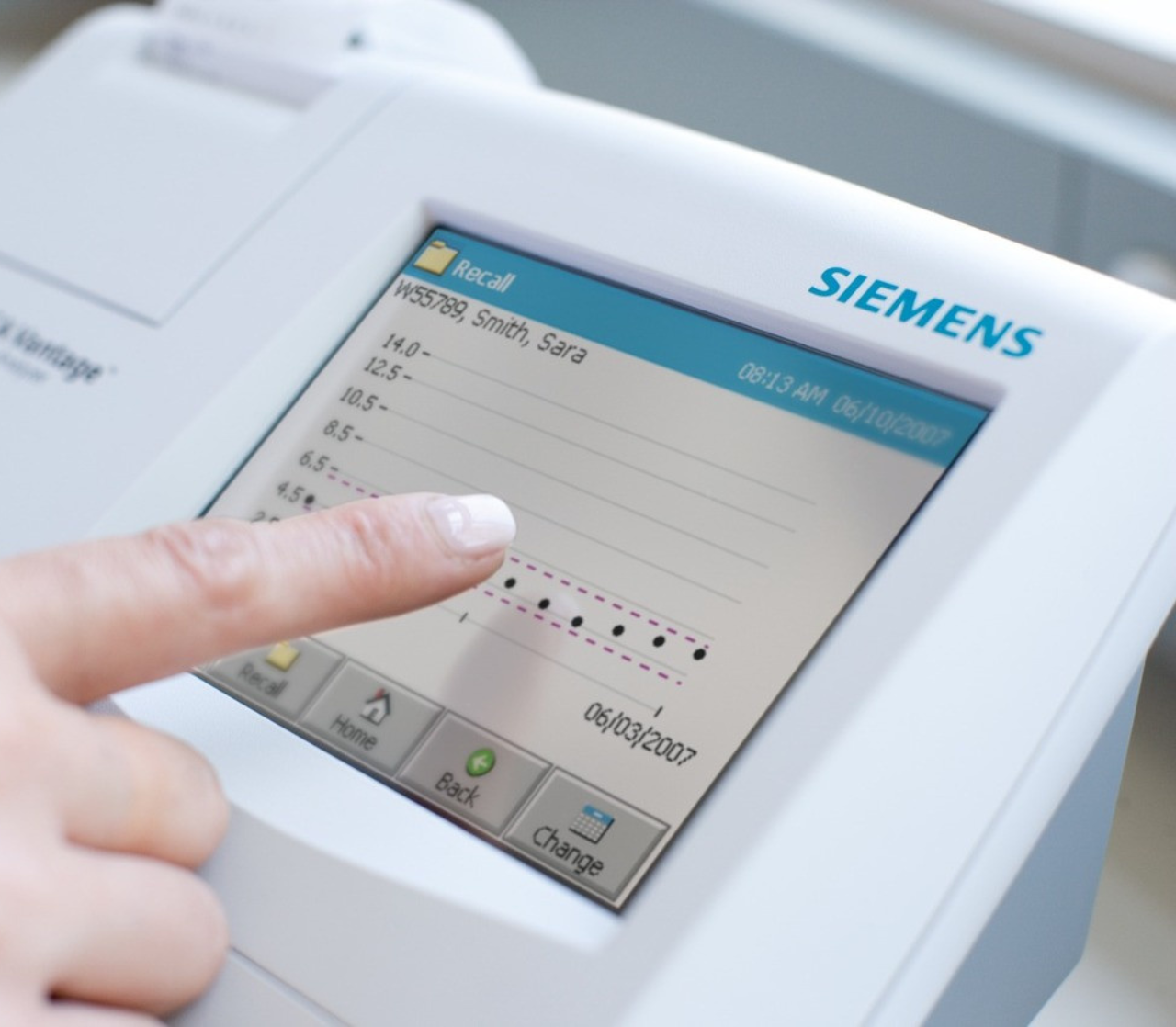 Siemens sistema de análisis de sangre Epoc